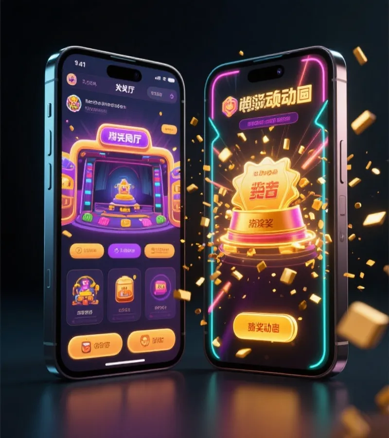 老虎机游戏 App 界面展示